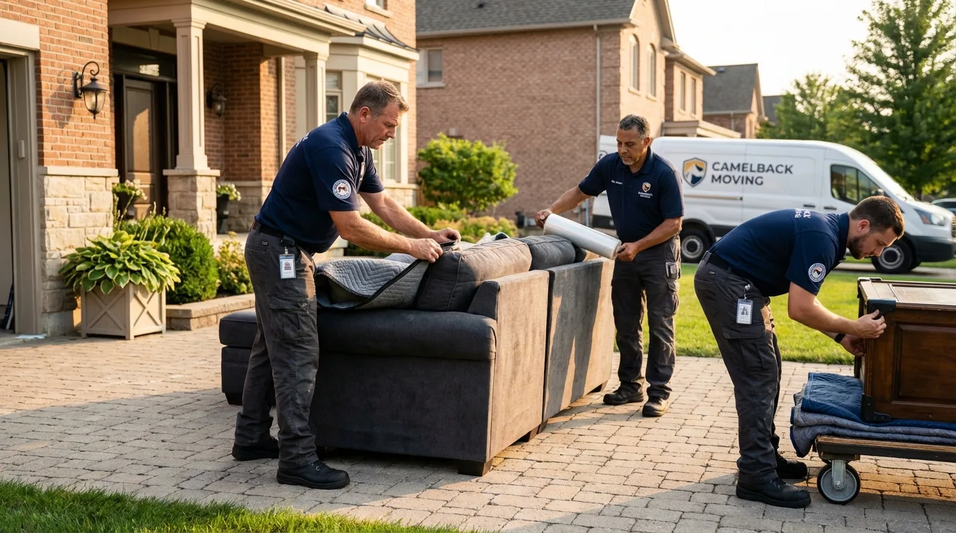 Large estate moving crew wrapping furniture in Pismo Beach, CA